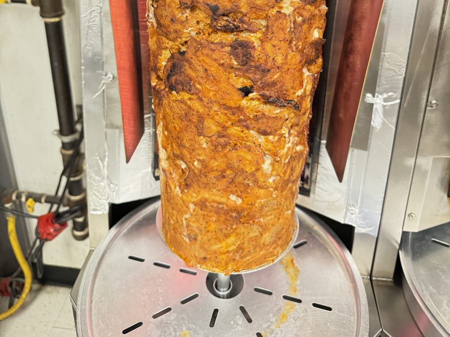 Donair meat on the spit